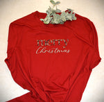 Load image into Gallery viewer, Embroidered Merry Christmas Tee
