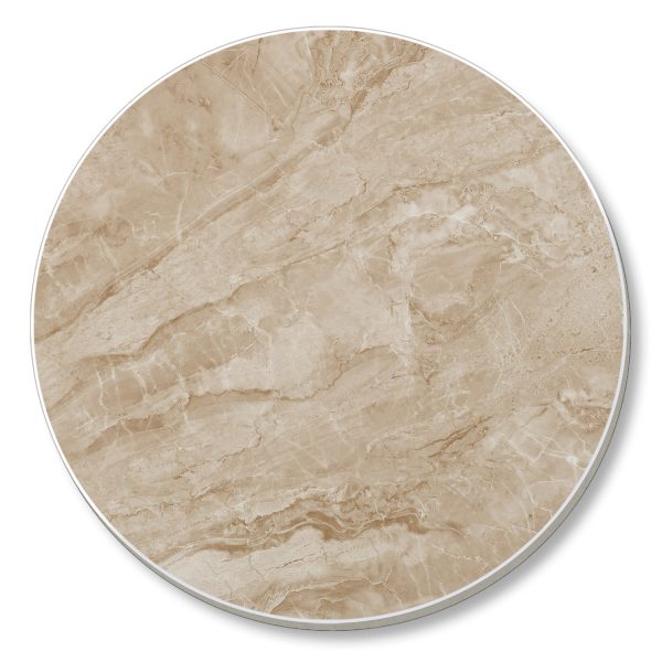 Round Single Tile Coaster - Taupe Marble