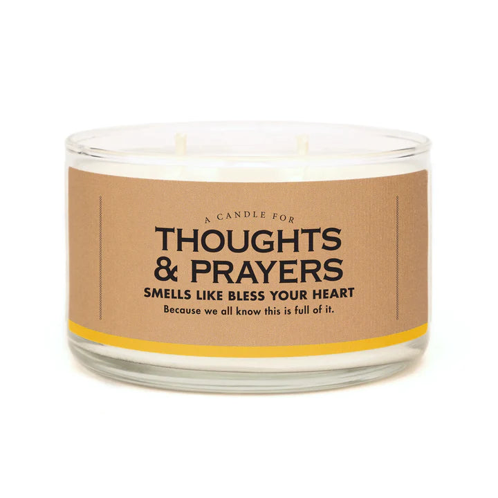 Whiskey River Thoughts & Prayers Funny Candle – Morgans Gift LLC