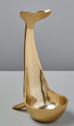 Gold Polished Aluminum Whale Bottle Holder